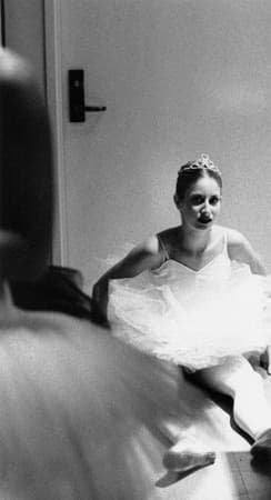 Black and white dancer photograph titled Backstage by Angelique Antoniou