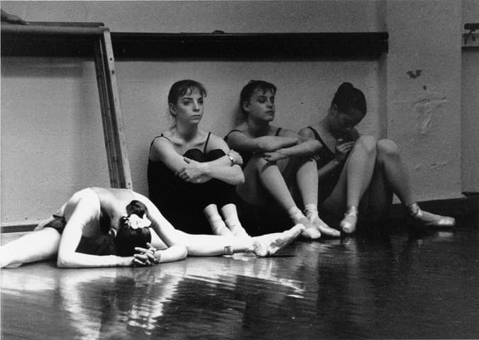 Black and white dancer photograph titled Waiting in the Shadows by Angelique Antoniou